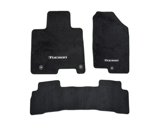 Hyundai Carpet Floor Mats (Black) - Front & Rear For 2024 Tucson P0F14AC300