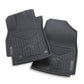 Pair of black Hyundai floor mats on a white background