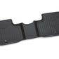 A pair of black rubber car floor mats shown from a top-down angle on a white background.